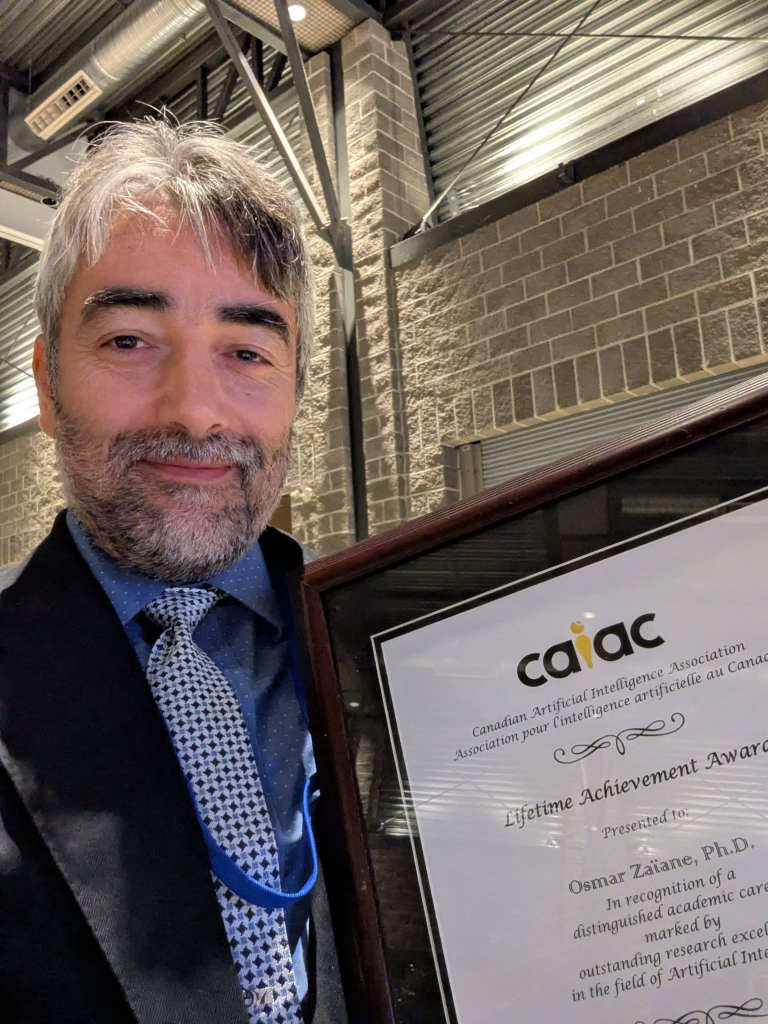 Osmar Zaiane receives the 2025 CAIAC Lifetime Achievement Award