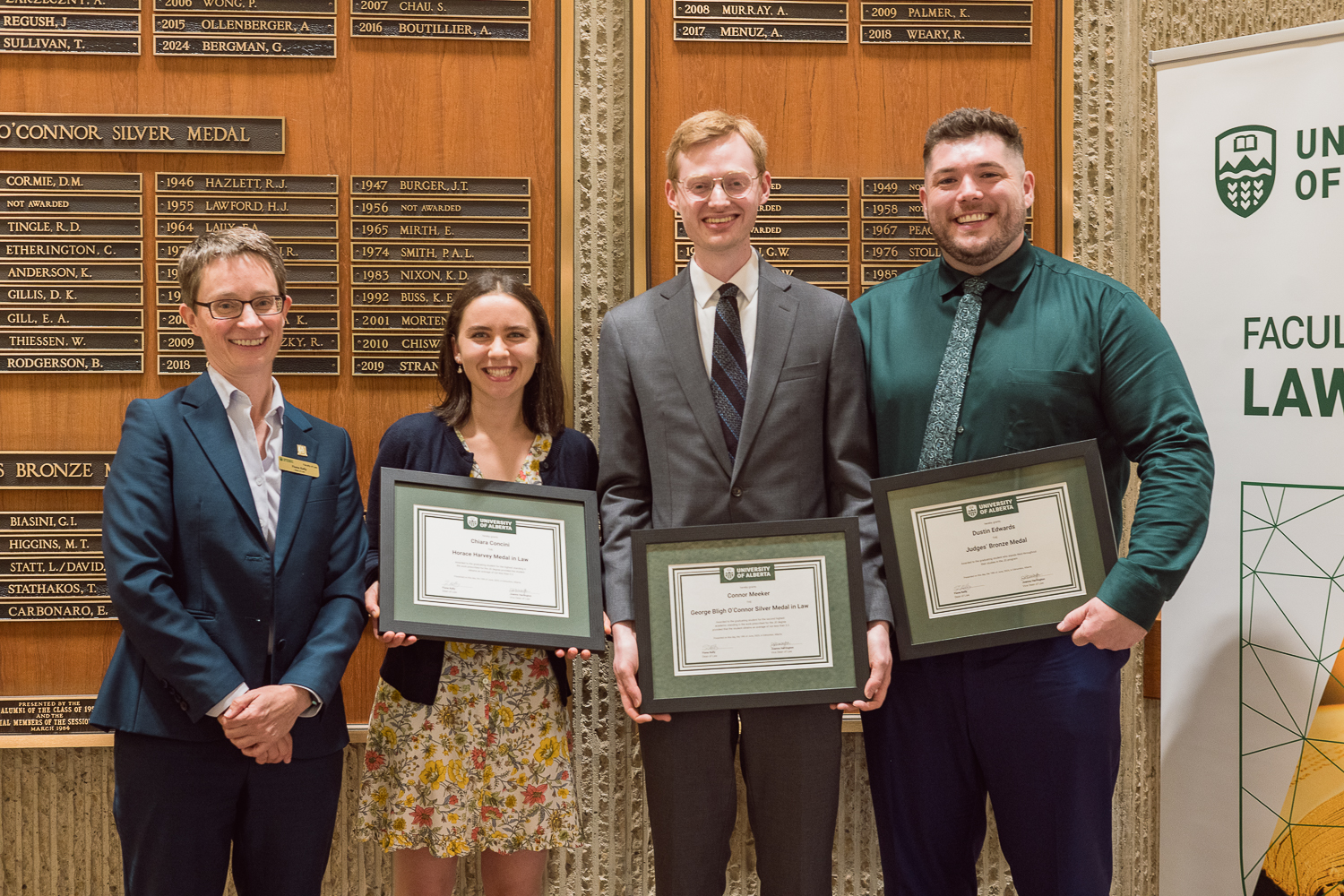 From left to right: Dean Fiona Kelly, Chiara Concini, Connor Meeker, Dustin Edwards