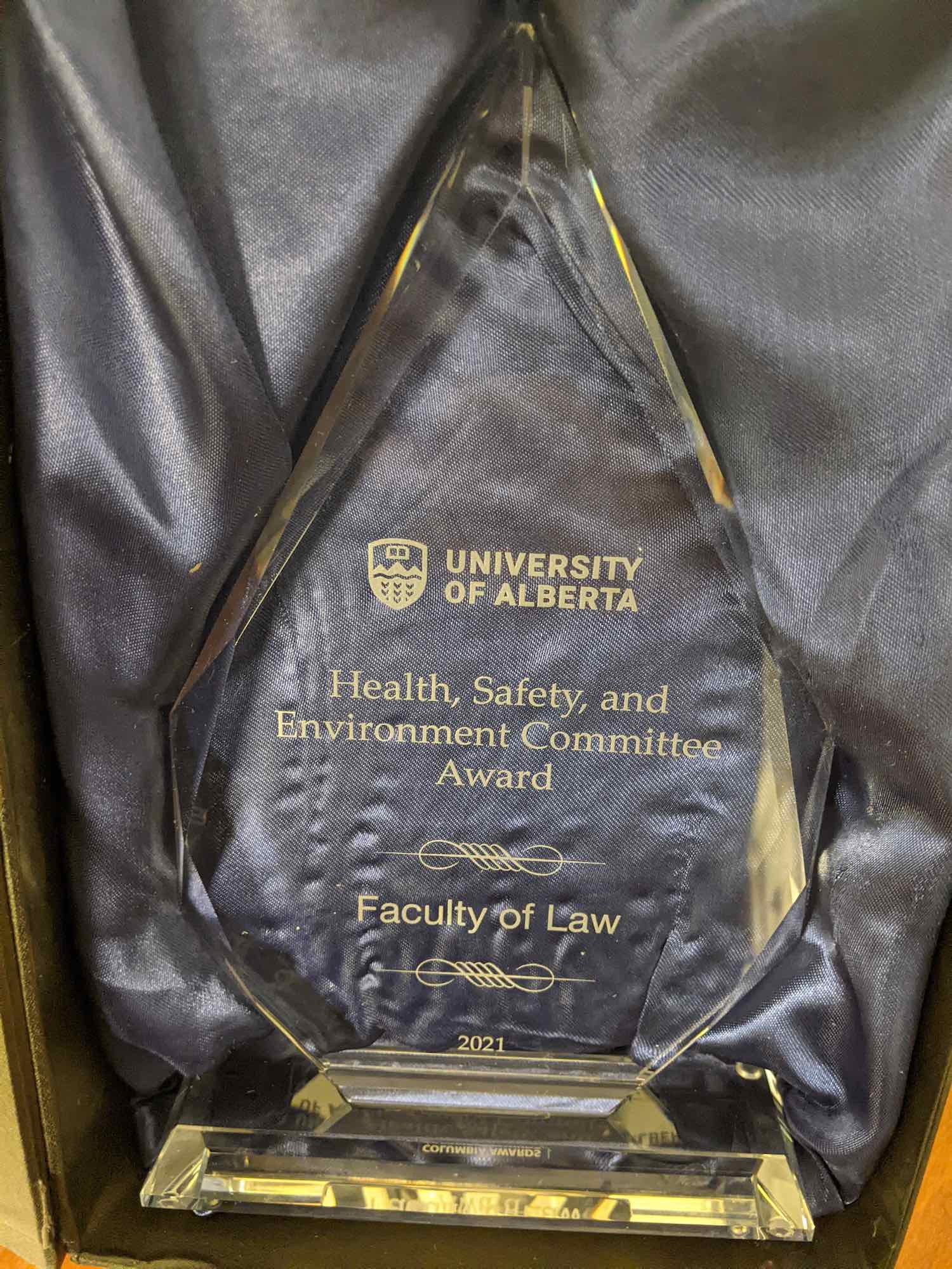 Award for University of Alberta Health Safety and Environment Committee Award 2021