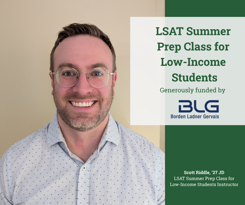 Scott Riddle, ‘27 JD LSAT Summer Prep Class for Low-Income Students Instructor