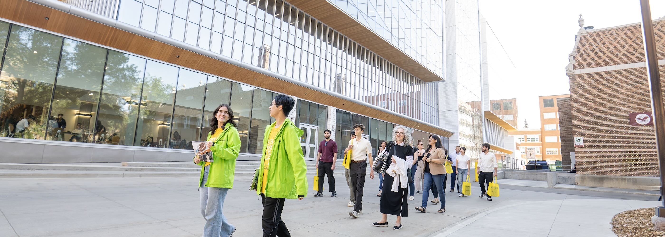U of A student Ambassadors leading a tour of North Campus