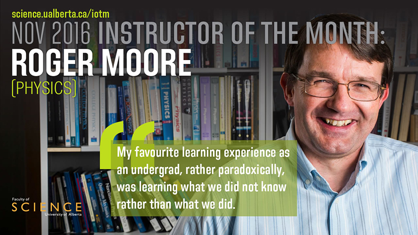 November 2016 Instructor of the Month Roger Moore. 
